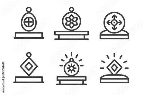 Sacred Symbol Icons. Icons for: display ground amulets, open plaza charms, sacred earth symbols, flat surface talismans, radiant