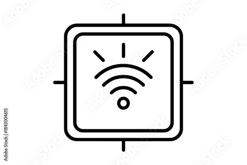 Geometric Pathway Icons. Line vector icons of an inserted access point to clarity: recessed pathway arcs, glowing insertion lines,