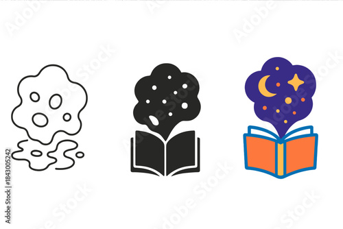 Quantum Foam Artistry. Minimalist depiction of quantum foam evolving into structured cosmic storytelling form, first in line style