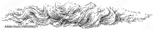 Hand drawn swirling lines texture resembling hair or wind blowing