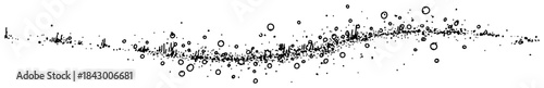 Abstract ink splatter wave with dots