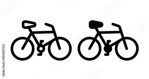 Bicycle Icon collection in filled and stroke style.