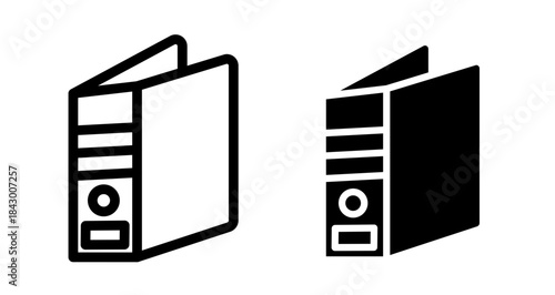 Binder Icon collection in filled and stroke style.