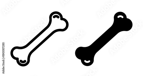 Bones Icon collection in filled and stroke style.