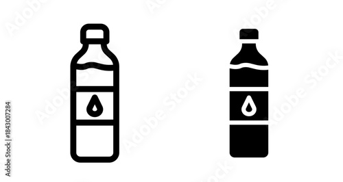 Bottle Icon collection in filled and stroke style.