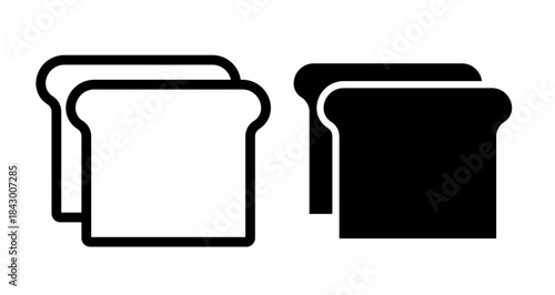 Bread slices Icon collection in filled and stroke style.