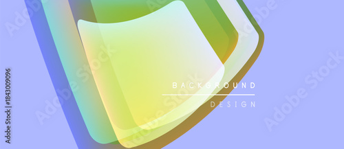 Abstract layers create vibrant visual. Soft gradients blend, forming flowing shapes. Light reflects, suggesting depth, texture. Minimalist design.