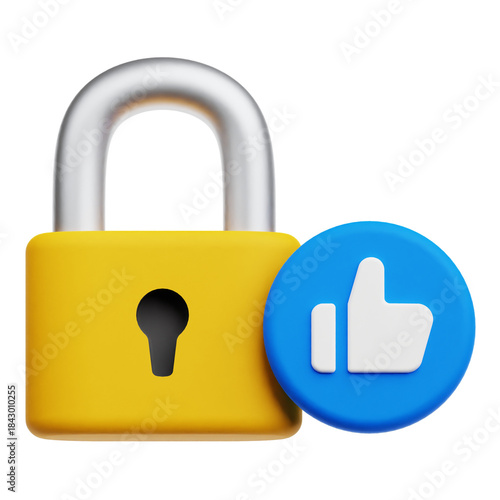Good Padlock 3D Icon Isolated On The Transparent Background