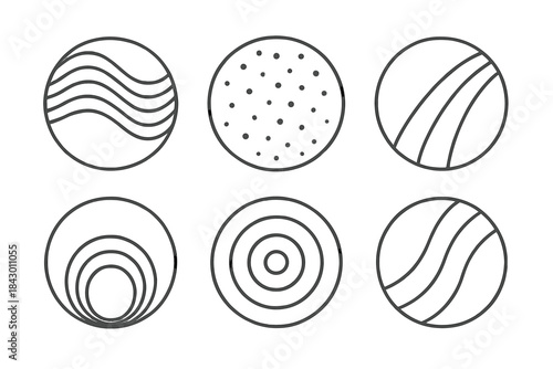Dim Gravity Icons. Line style vector icons of Dim Gravity: fading waves, glowing dust, curved beams, hollow rhythm, radiant