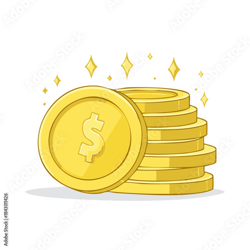 Gold coins stacked money wealth riches business finance currency investment cash