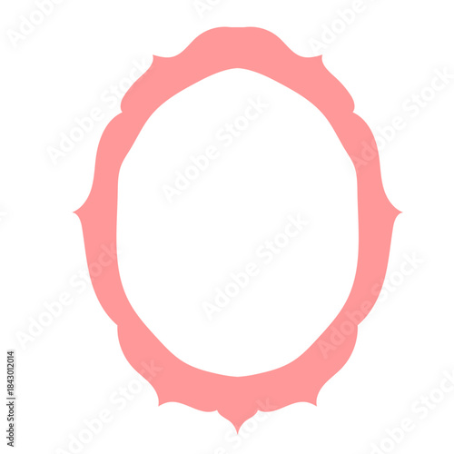 Wavy Funny Doodle Frame. Vintage Curly Hand Drawn Empty Border. Cute Childish Positive Vibrant Frame Retro Canvas. Greeting Card Line Art Border Cartoon Element 	