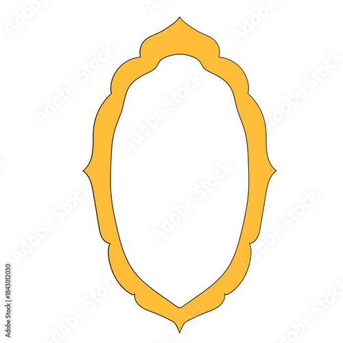 Wavy Funny Doodle Frame. Vintage Curly Hand Drawn Empty Border. Cute Childish Positive Vibrant Frame Retro Canvas. Greeting Card Line Art Border Cartoon Element 	