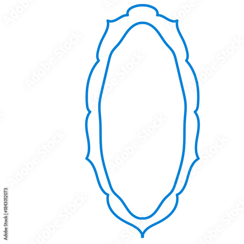 Wavy Funny Doodle Frame. Vintage Curly Hand Drawn Empty Border. Cute Childish Positive Vibrant Frame Retro Canvas. Greeting Card Line Art Border Cartoon Element 	