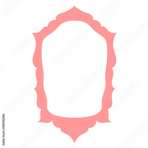 Wavy Funny Doodle Frame. Vintage Curly Hand Drawn Empty Border. Cute Childish Positive Vibrant Frame Retro Canvas. Greeting Card Line Art Border Cartoon Element 	