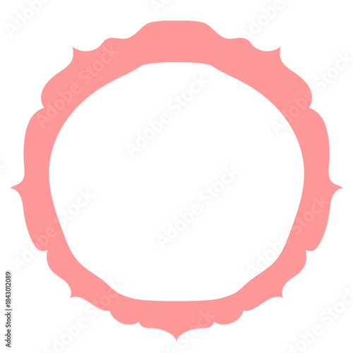 Wavy Funny Doodle Frame. Vintage Curly Hand Drawn Empty Border. Cute Childish Positive Vibrant Frame Retro Canvas. Greeting Card Line Art Border Cartoon Element 	