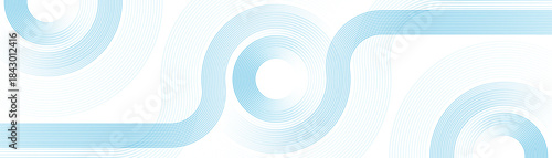 Abstract blue circle lines pattern on white background. Geometric stripe line art design. Futuristic technology concept. Suit for business, banner, corporate, website, brochure, cover, header