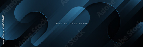 Dark blue abstract background with diagonal geometric shapes. Modern graphic design elements. Suit for cover, header, banner, business, corporate, website. Vector illustration