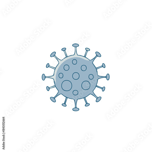 Corona Virus Doodle on White Background: A Simple Isolated Medical and Scientific Concept Art