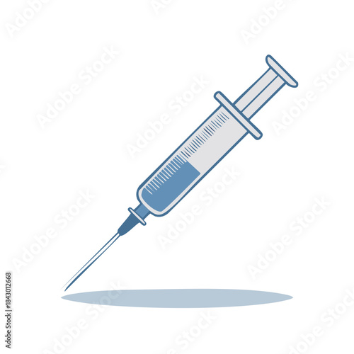 Medical Syringe Illustration for Healthcare, Vaccination, and Injection Designs