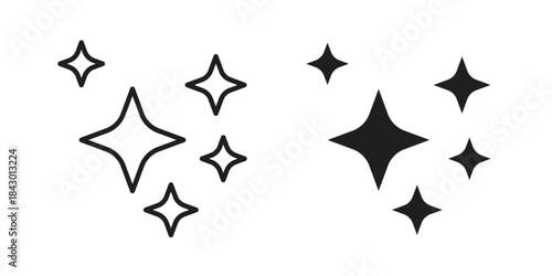 Sparkles icon for template. Icon vector graphic set