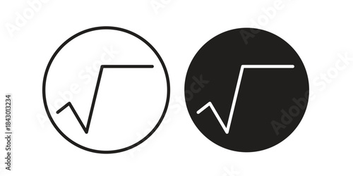 Square root icon for template. Icon vector graphic set
