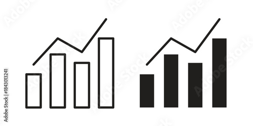Stats icon for template. Icon vector graphic set
