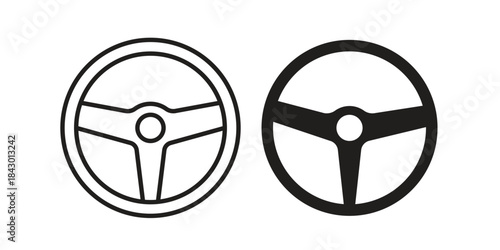 Steering wheel icon for template. Icon vector graphic set