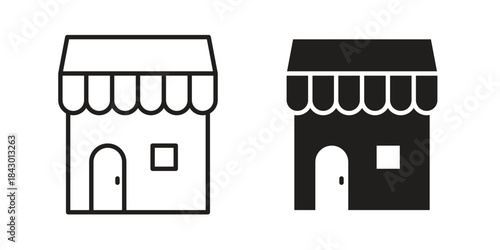 Store icon for template. Icon vector graphic set