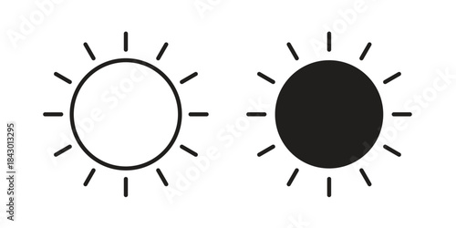 Sun icon for template. Icon vector graphic set