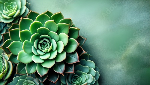 close up of succulent plant with green leaves top view generative ai
