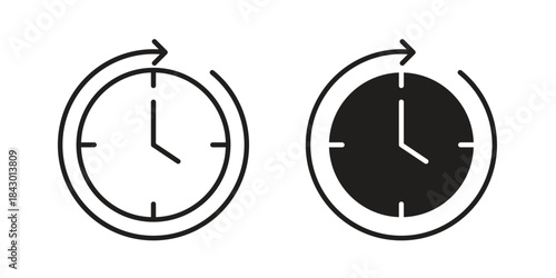 Time forward icon for template. Icon vector graphic set