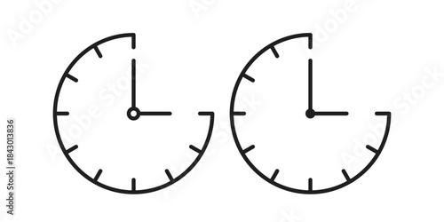 Time quarter past icon for template. Icon vector graphic set