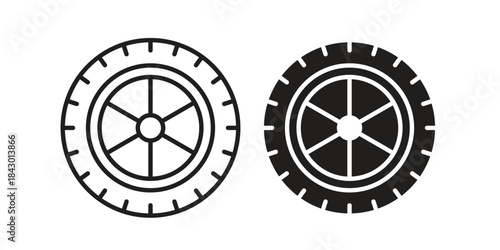 Tire icon for template. Icon vector graphic set