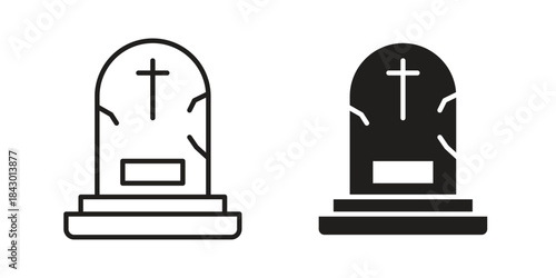 Tombstone icon for template. Icon vector graphic set