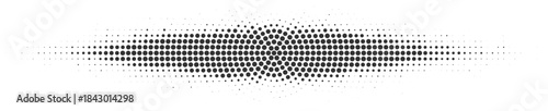 Horizontal halftone blur strip background for tech posters, audio visuals, modern banners, abstract digital effects vector illustration