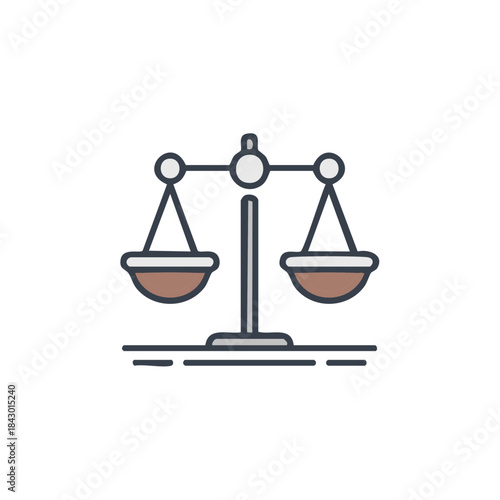 Scales of Justice Illustration Legal Symbol Fair Balance Weighing Equality Law Judiciary Icon