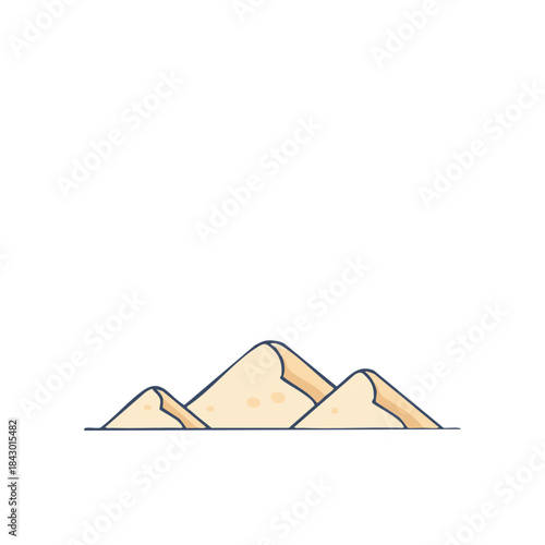 Minimalist sand dunes illustration evokes desert landscape with smooth shapes and calming hues