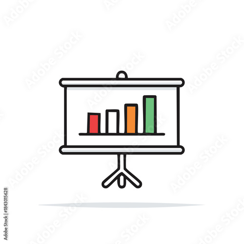 Bar Chart Presentation on a Flip Chart Displaying Growth, Business Report Data