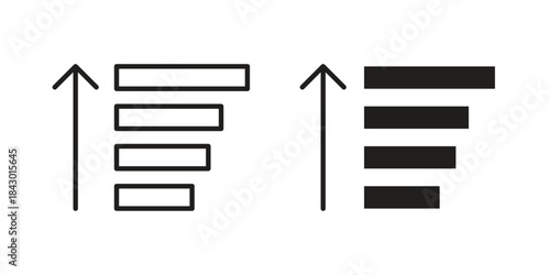 Sort amount up icon pictogram in trendy outline style. icon, sign or symbol.