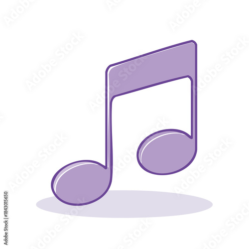 Purple musical note graphic for song lyrics or music events illustration vector