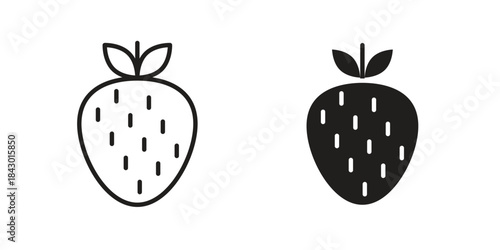 Strawberry icon pictogram in trendy outline style. icon, sign or symbol.