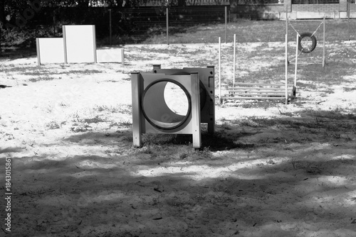 Dog training town In the city of the village you can see kennels and simulators