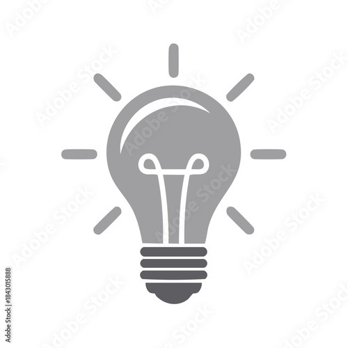 Gray Light Bulb Icon Representing Idea Generation Inspiration Creativity and Innovation for Business and Design