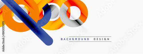 Abstract lines, curves, shapes create modern design. Bright colors, smooth gradients offer dynamic visual experience.