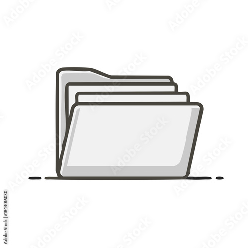 Folder icon with documents inside open folder vector illustration for data storage, file management, organizing files