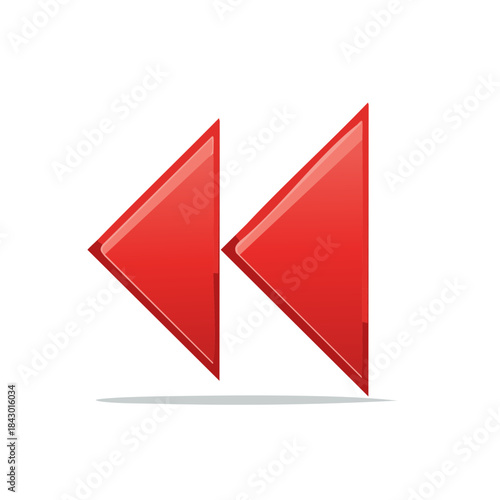 Red Rewind Symbol with Glossy, Shiny Vector Illustration Isolated on White Background Free Download Red Rewind Symbol with Glossy, Shiny Vector Illustration Isolated on White Background - GFXLoad