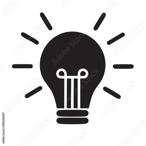 Stylized lightbulb icon illumination concept for innovation creativity vector illustration