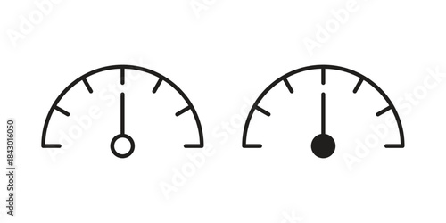 Tachometer icon pictogram in trendy outline style. icon, sign or symbol.