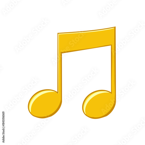 Yellow musical note illustration for music education or audio design projects