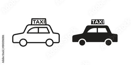 Taxi icon pictogram in trendy outline style. icon, sign or symbol.